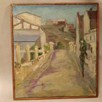 gademotiv sydfrankrig akvarel frederiksen